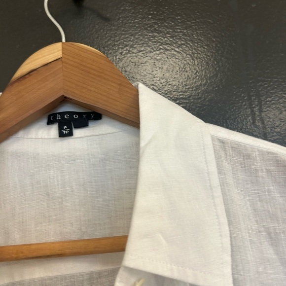 Theory S NWOT linen Button Down Blouse - Picture 8 of 14